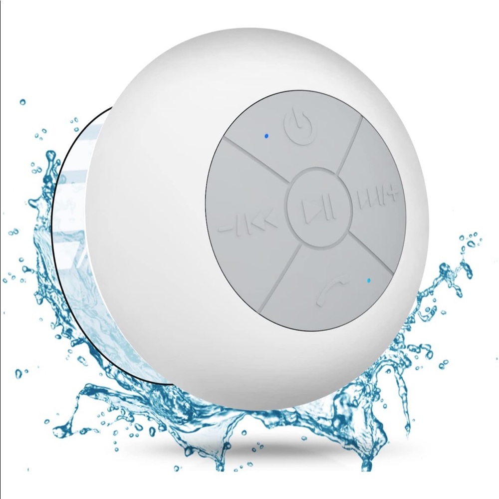 Bluetooth Shower Speaker IPX4 Waterproof Wireless Suction Cup w/Mic Handsfree